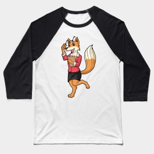 Fox as secretary with glasses and notepad Baseball T-Shirt